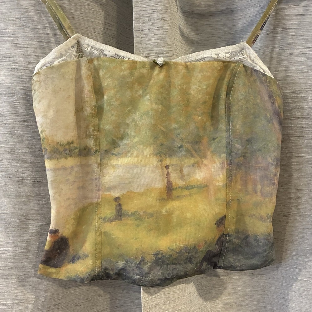 EDIKTED PICTURE PERFECT LACE BRA TOP ABSTRACT ART PRINT SIZE Medium Coquette - Picture 3 of 6